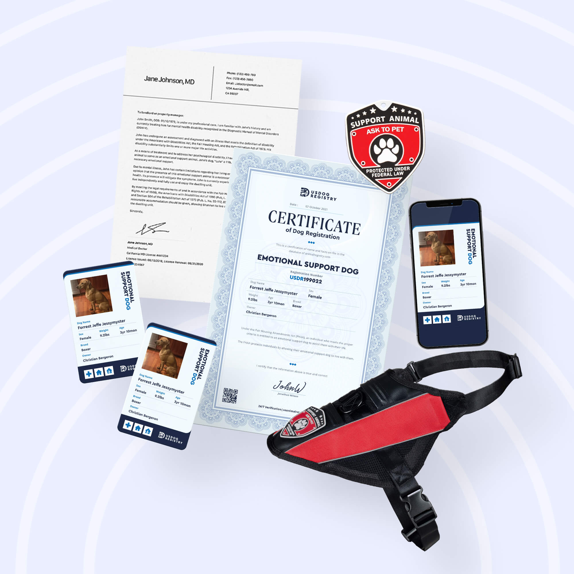 Emotional Support Dog Complete Protection Kit + Signed ESA Letter